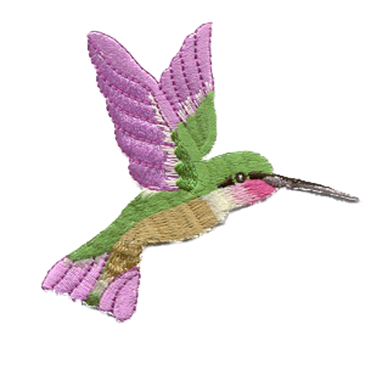 Hummingbird Facing Right Embroidered Patch Embroidered, Iron on Patch
